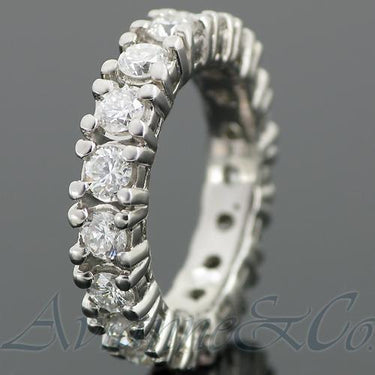 14K White Solid Gold Womens Diamond Eternity Ring Band 2.50 Ctw